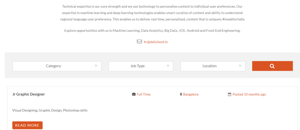 Dailyhunt - Career Page