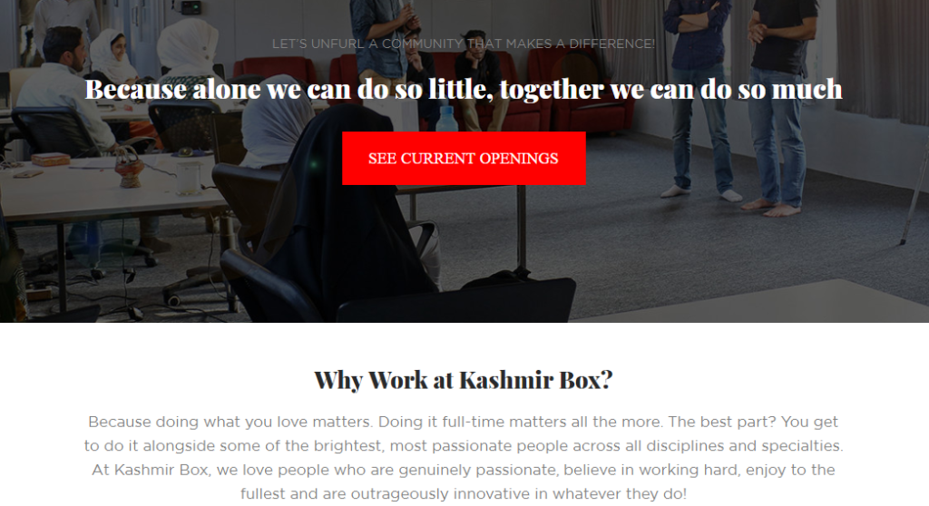 Kashmir Box - Career Page