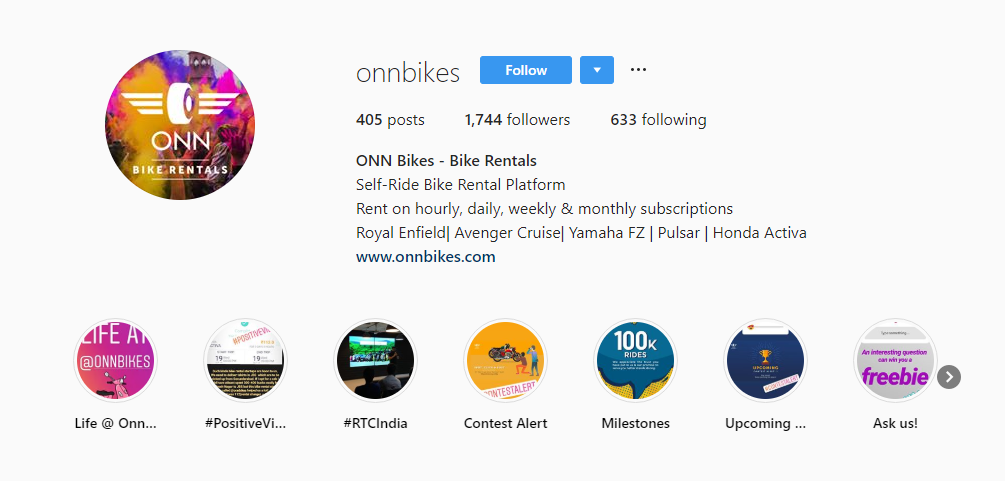 Onnbikes - Instagram Account