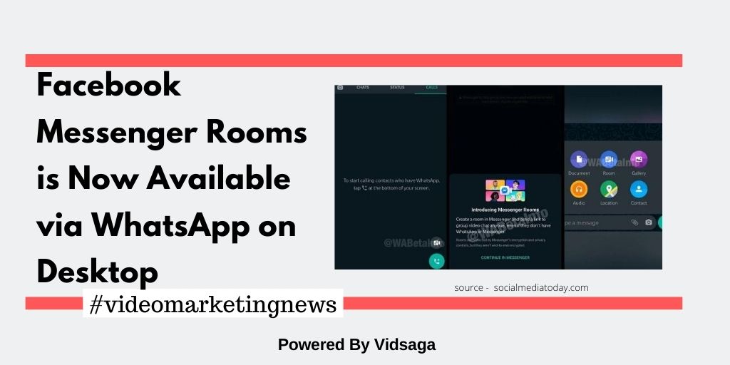 Facebook Messenger Rooms is Now Available via WhatsApp on Desktop